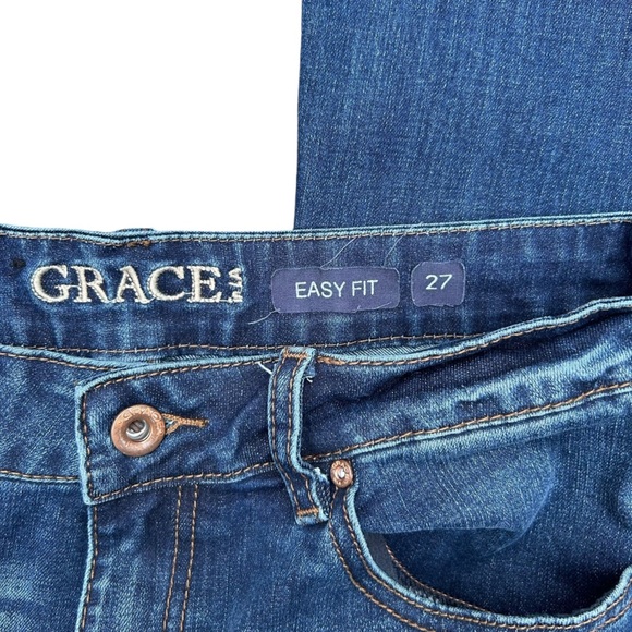 Grace In LA Bell Bottom Jeans 27 Sequins Embroidered Boho Hippie Flare Weatern - Picture 9 of 12